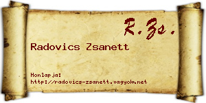 Radovics Zsanett névjegykártya